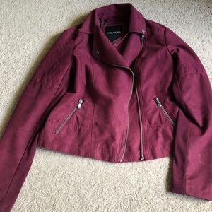 Like new, Berry Suede Moto Jacket